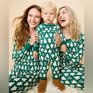 NWOT Hanna Anderson Christmas tree pajama long John small PJ’s Jammies organic